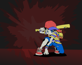 Cartoon boy baseball bat cap - neoexpressionism free wallpaper