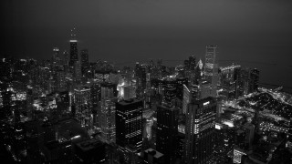 Black white city night lights 2 - skyscraper free wallpaper