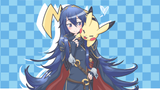 Woman blue dress pikachu anime - a pikachu free wallpaper