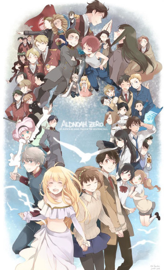 Group people blue sky clouds 7 - poster art free wallpaper