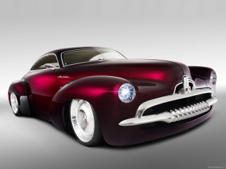 Red car chrome rim white - ed roth free wallpaper