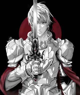 Man armor sword red circle - a man in armor holding free wallpaper