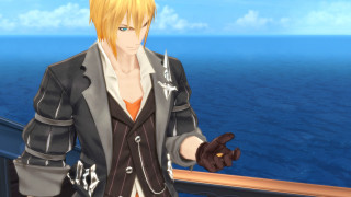 Man suit gloves boat pointing - the distance free wallpaper
