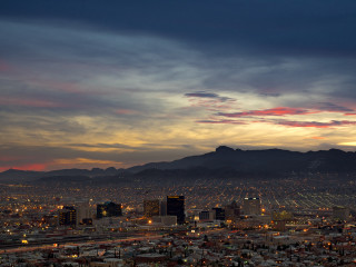 City mountain sunset cloudy sky - a city free wallpaper for desktop