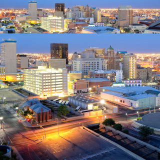 City skyline night streetlight cars - free city wallpaper