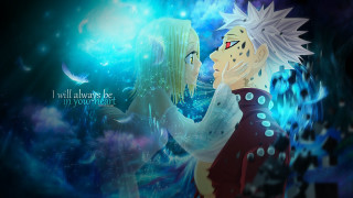 Anime couple blue background quote - anime art free wallpaper