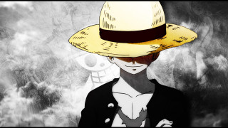 Man hat skull blackwhite yellow - eiichiro oda free wallpaper