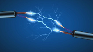 Wires lightning blue background black - a lightning bolt in the background free wallpaper