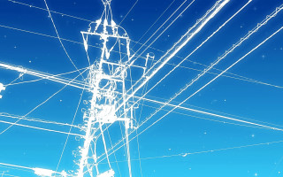 Blue sky clock tower lines - line free wallpaper