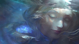 Woman water underwater fantasy painting - underwater free wallpaper