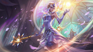Woman dress wand star stained - her hand and a star free wallpaper