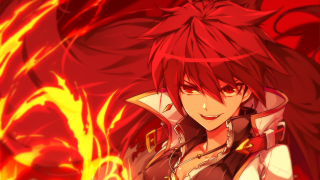 Red hair woman sword fire - a character portrait free wallpaper
