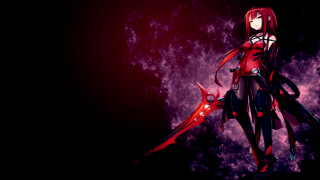 Anime character scissor red background 2 - gapmoe yandere grimdark free wallpaper