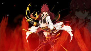 Woman sword fire flames stars - ann thetis blacker free wallpaper