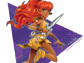 Cartoon woman sword dress hand - ann thetis blacker free wallpaper