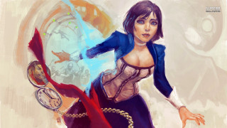 Woman corset clock red cape - a woman in a corset free wallpaper