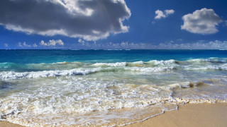 Beach waves crashing sand cloudy - the sand free wallpaper