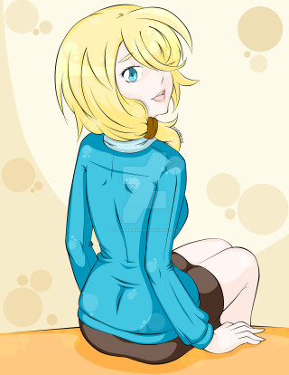 Cartoon girl bubbles anime portrait - computer art free wallpaper