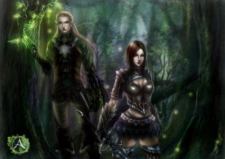 Couple people forest trees plants - behind them free wallpaper