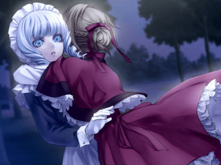 Anime couple hugging park night - a park free wallpaper