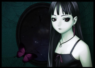 Gothic girl butterflies black top - a black top free wallpaper