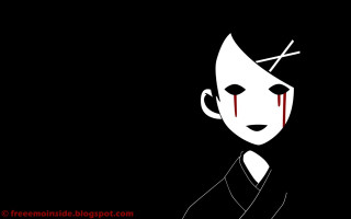 Cartoon character bloody face cross - his forehead free wallpaper