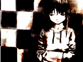 Girl checkered wall arms crossed - wall free wallpaper