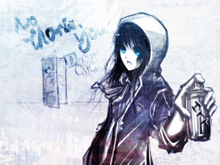 Woman hooded jacket holding soda - a can of soda free wallpaper