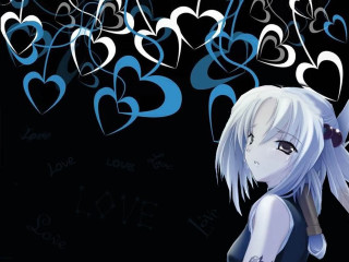 Girl backpack on her back - heart free wallpaper
