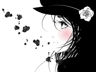 Woman hat rose hair artistic - artistic free wallpaper