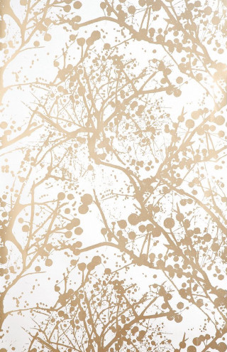 Tree leaves branches white sky - modern european ink painting free wallpaper