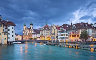 Heidelberg urban river bridge tower - tall building free wallpaper