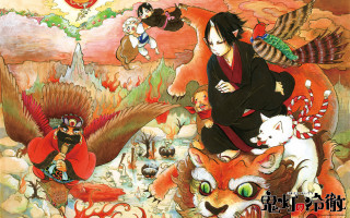 Woman dragon dog cat bird - a painting of a woman free wallpaper