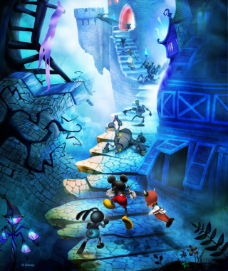 Mickey mouse game castle stairs - key art free wallpaper
