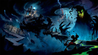 Castle wave monster glowing head - a giant monster free wallpaper