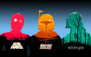 Star wars characters forest trees 2 - a group of star wars characters free wallpaper