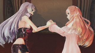 Anime girls touching hands curtain - hint of yayoi kasuma free wallpaper