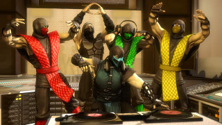 Costumed men record player sound - a record player free wallpaper