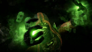 Green glowing object hand camera - a hand free wallpaper