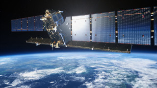 Satellite flying earth sun horizon - the earth free wallpaper