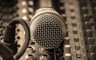 Microphone soundboard knobs glasses side - studio quality free wallpaper