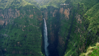 Waterfall valley helicopter flying boat - afewerk tekle free wallpaper