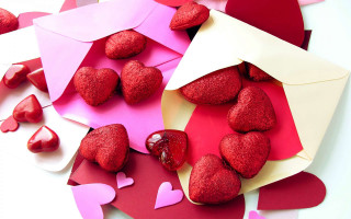 Hearts paper bag table envelope - anne dunn free wallpaper