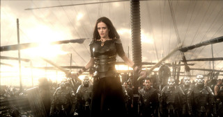 Woman black dress group armor - a cloudy day free wallpaper