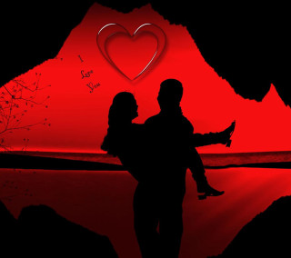 Man woman red heart background - a man and woman free wallpaper