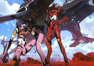 Anime characters plane desert red - a red sky free wallpaper for desktop