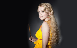 Woman yellow dress wooden stick - a yellow dress holding free wallpaper