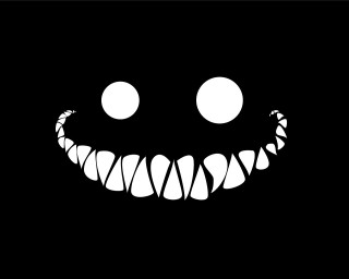 Scary black white face grin - scary free wallpaper