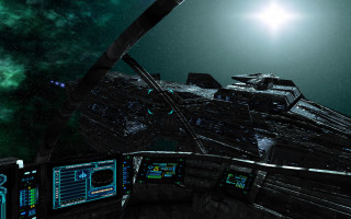 Sci fi space station green - a sci free wallpaper