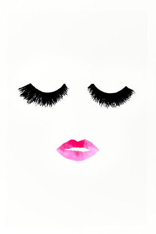 Woman face eyelashes pink lipstick - a womans face free wallpaper